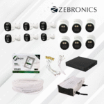 2 mp Zebronics 12 pics with 1 TB HDD combo- 16 ch DVR- 2 sata | 16 ch SMPS | 70 m cable & connector